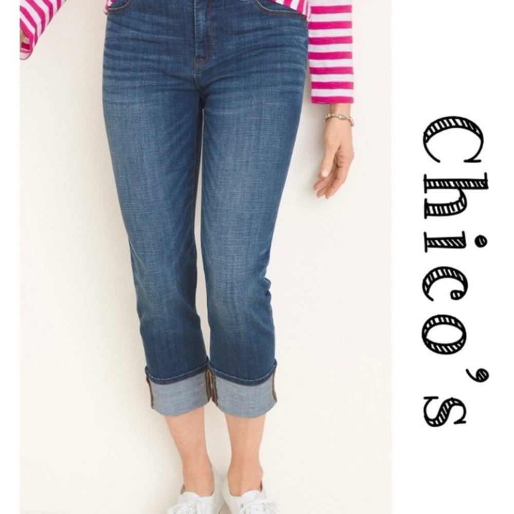 Chico's Blue Denim Cropped Capris